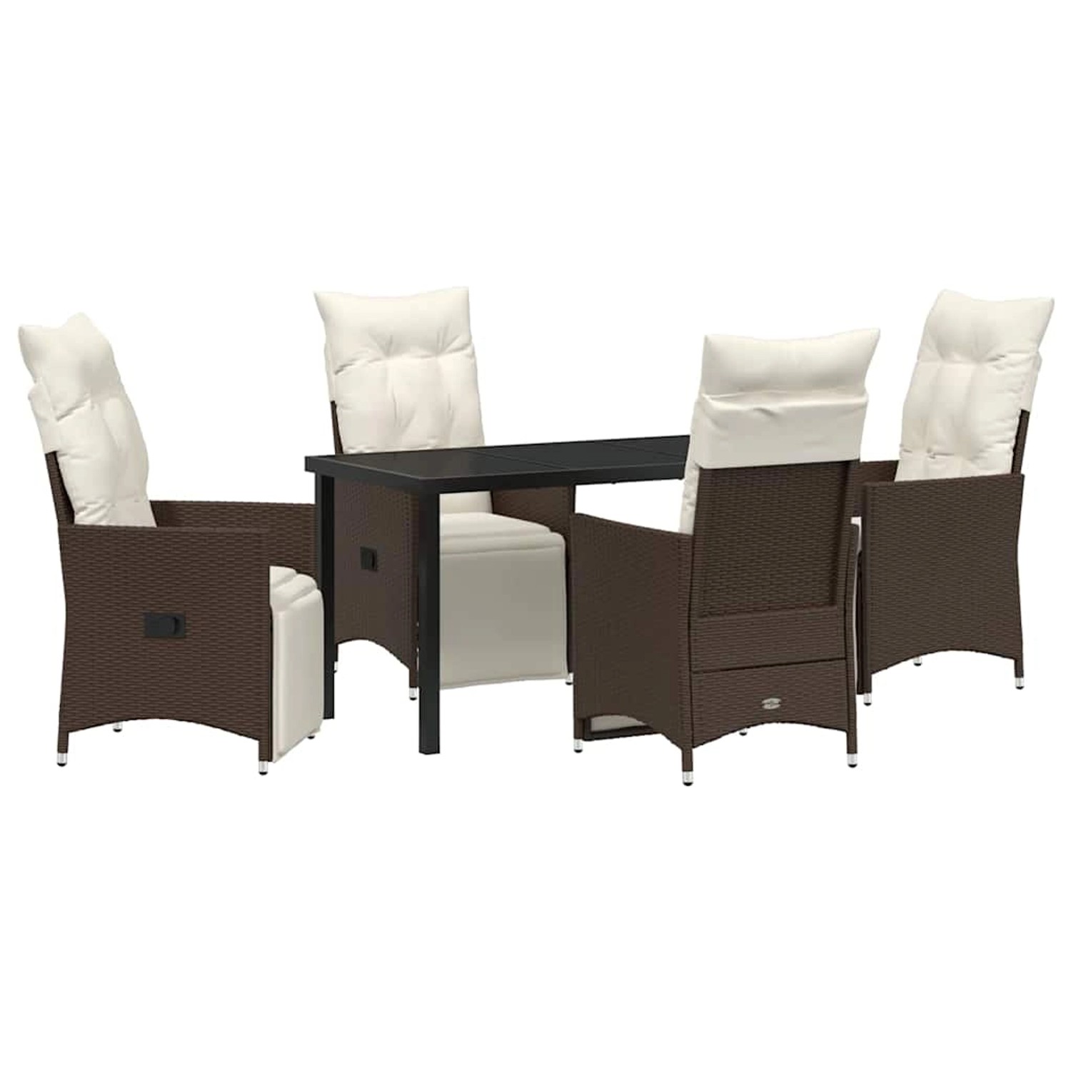 vidaXL Garten Essgruppe mit Kissen 5-Tlg Braun Poly Rattan 3379571 günstig online kaufen