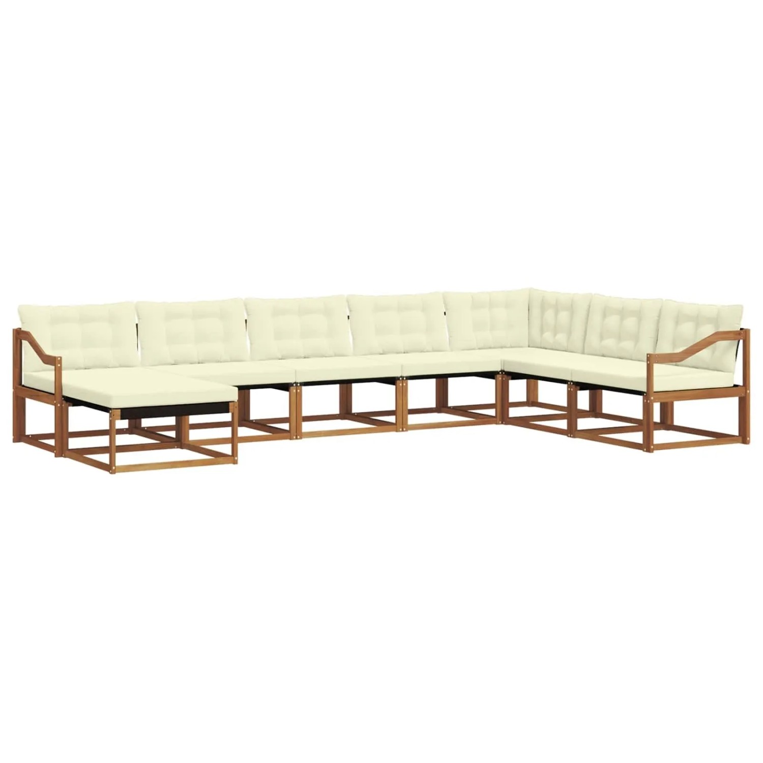 vidaXL Outdoor-Sofagarnitur 24-Tlg Natur und Creme Massivholz Akazie 3369753