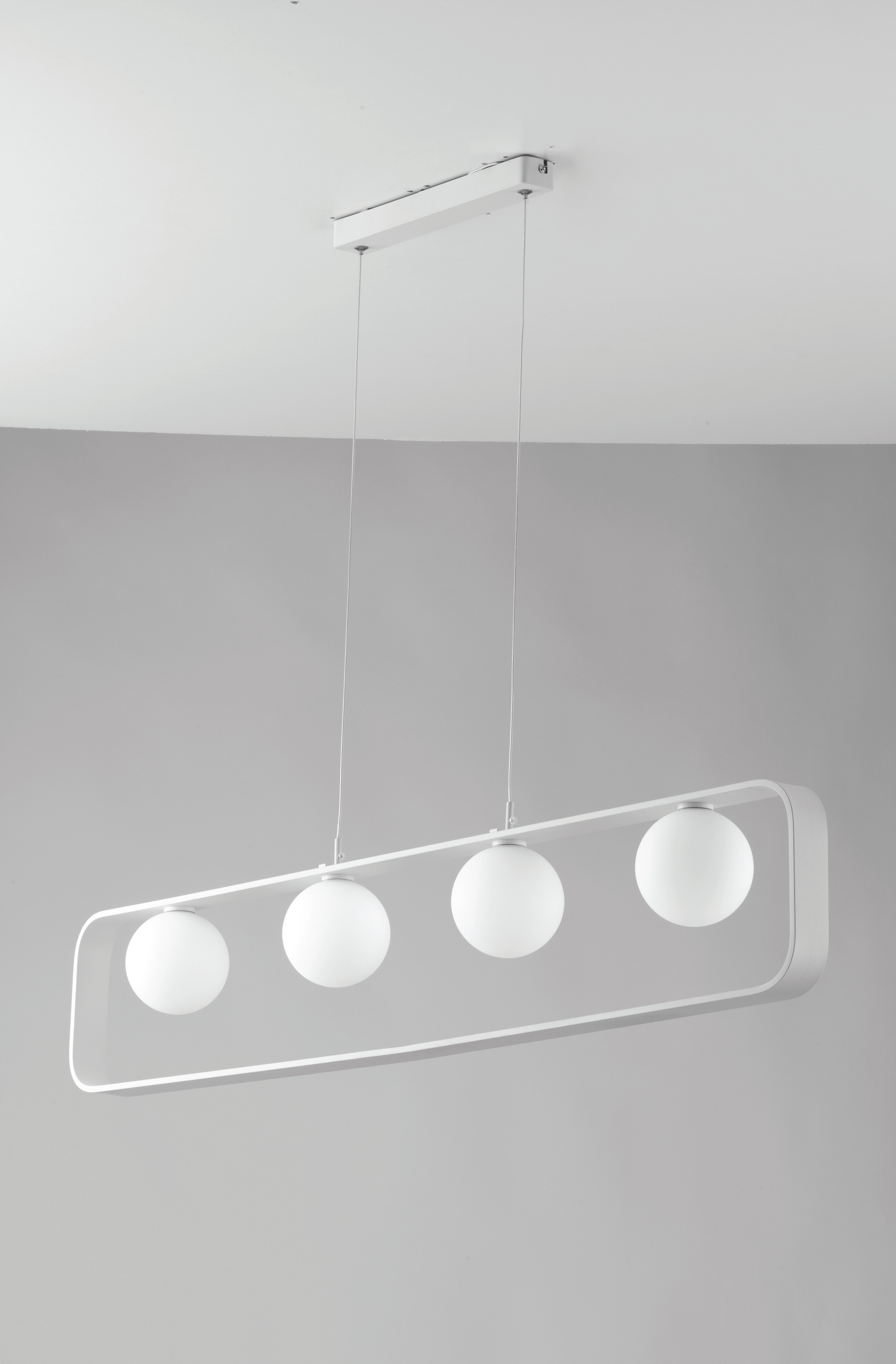 Luce Design Pendelleuchte Roxy 4-flammig Weiß 10 cm x 100 cm kaufen bei OBI