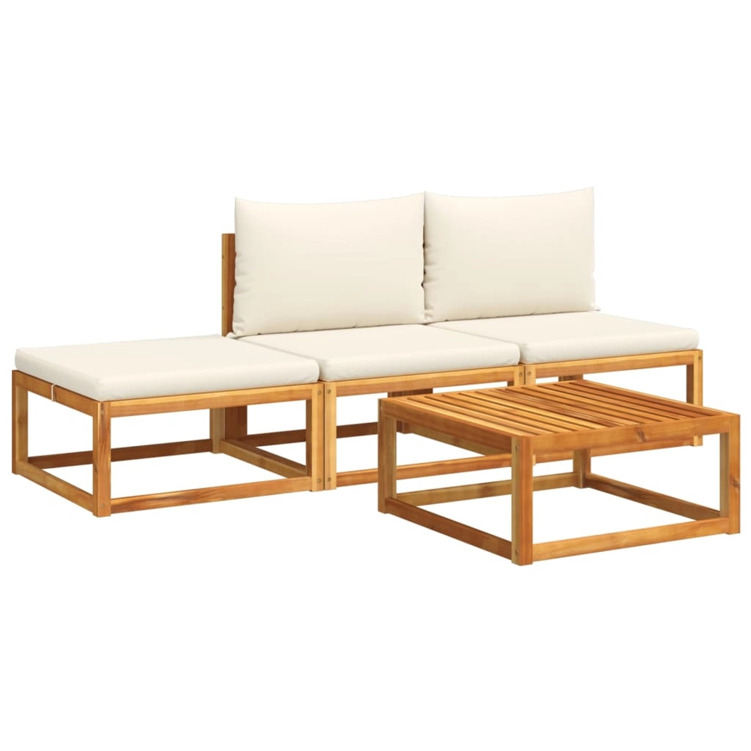 vidaXL 4-tlg. Garten-Sofagarnitur mit Kissen Massivholz Akazie günstig online kaufen