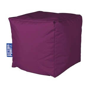 Sitting Point Hocker Aubergine, 60 l, quadratischer Sitzsack für Jugendzimmer und Outdoor.