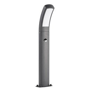 Moderne Lindby LED Außenleuchte Moshe mit Bewegungsmelder, schwarz, aus Aluminium.