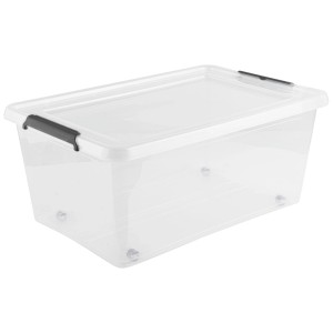 Based Box mit Deckel Bruno in Schwarz/Transparent ca. 40l