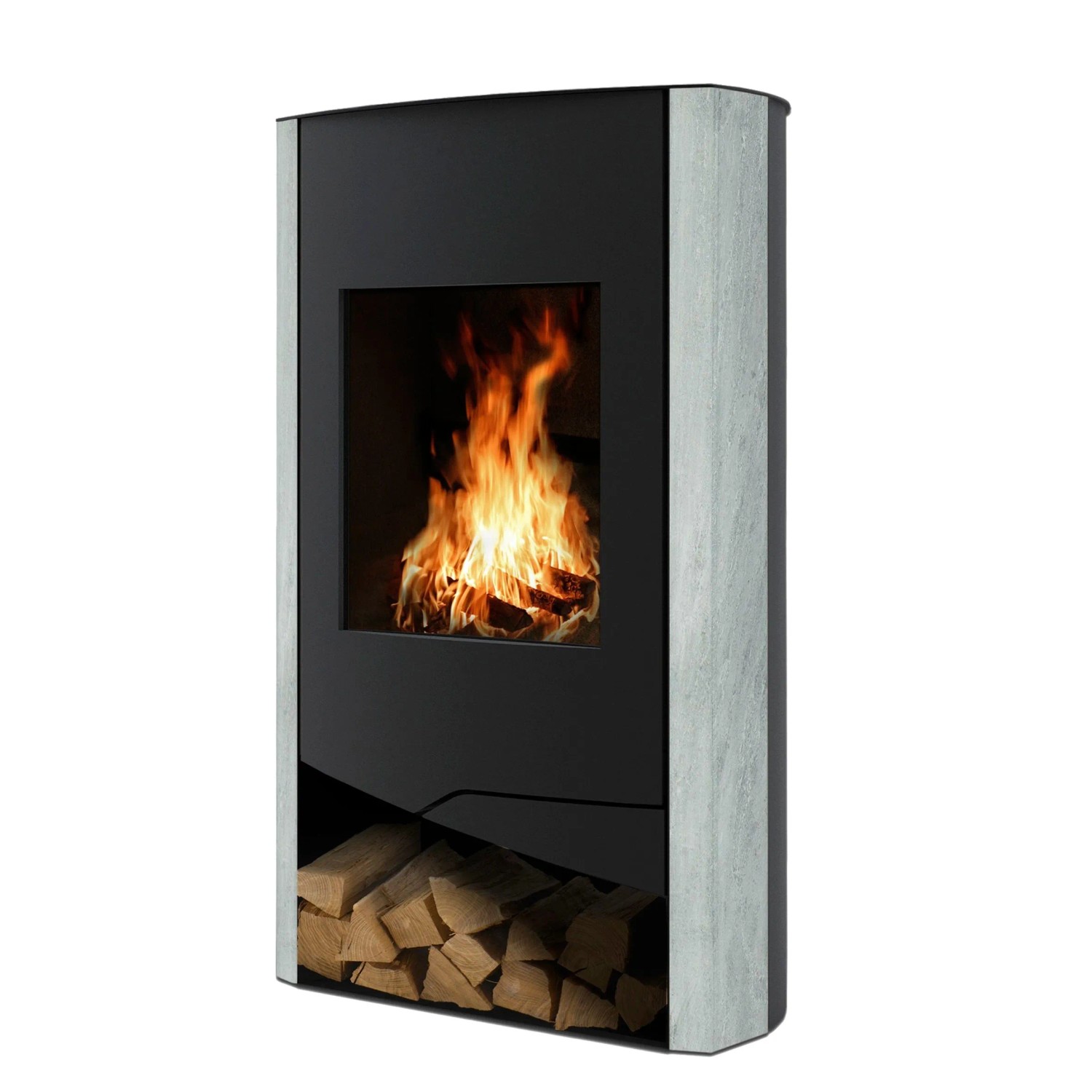 Wamsler N-Line Kaminofen Naturstein Schwarz 5 kW