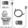 AcquaArte Terrassenbrunnen Basel Set mit LED, Pumpe und Schlauch. Gartenbrunnen mit Löwenkopf.