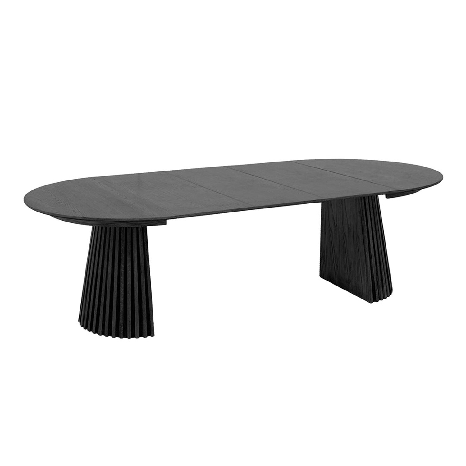 ebuy24 Osaka Esstisch Inkl 3 Ansteckplatten ø120x120-160-200-240cm Schwarz günstig online kaufen