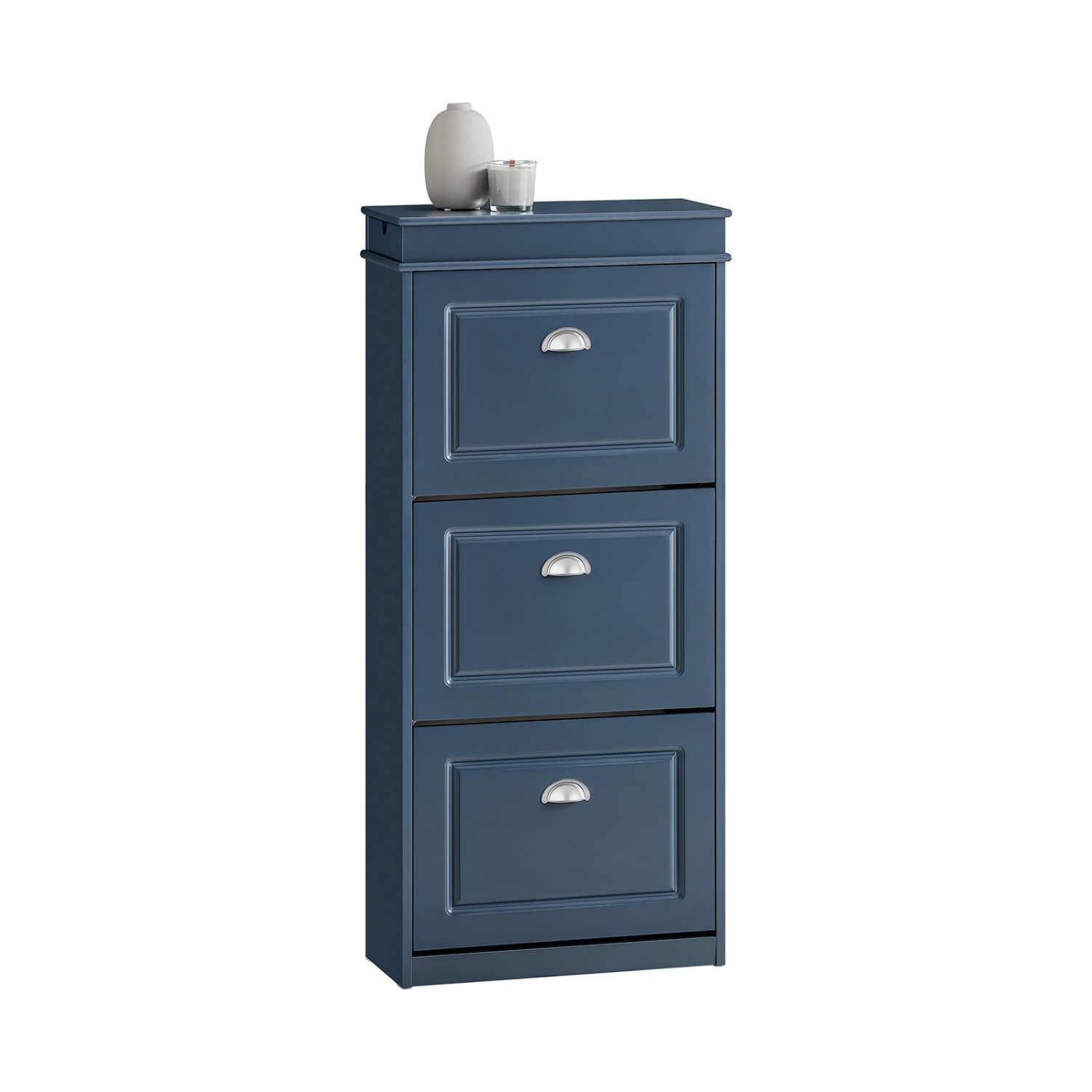 SoBuy Schuhschrank mit 3 Klappen Schuhregal Schuhkommode Schmal 53x118x24cm günstig online kaufen