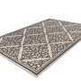 Grauer Kurzflor Teppich im Vintage Look, 160x230 cm, mit orientalischem Muster.