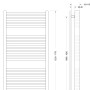 Technische Zeichnung Schulte Design-Heizkörper München Powerpack, Maße HxB 123x60cm, Heizkörper mit Mittelanschluss.