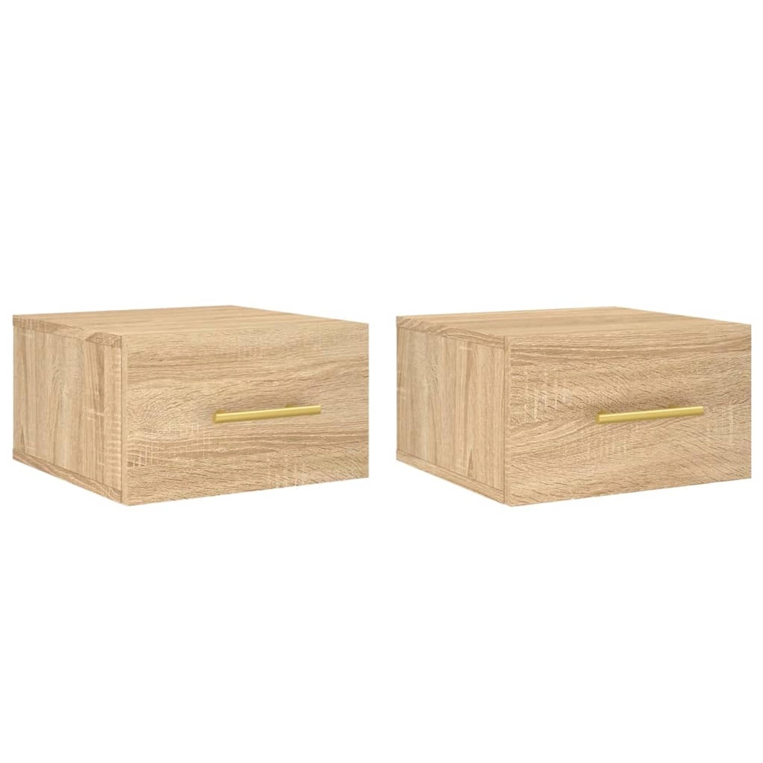 vidaXL Wand-Nachttische 2 Stk Sonoma-Eiche 35x35x20 cm Modell 3
