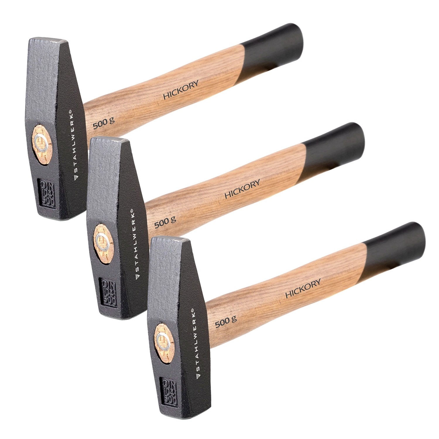 STAHLWERK Hammer Schlosserhammer 500G Robuster Stahlkopf Griff Hickory 3er günstig online kaufen