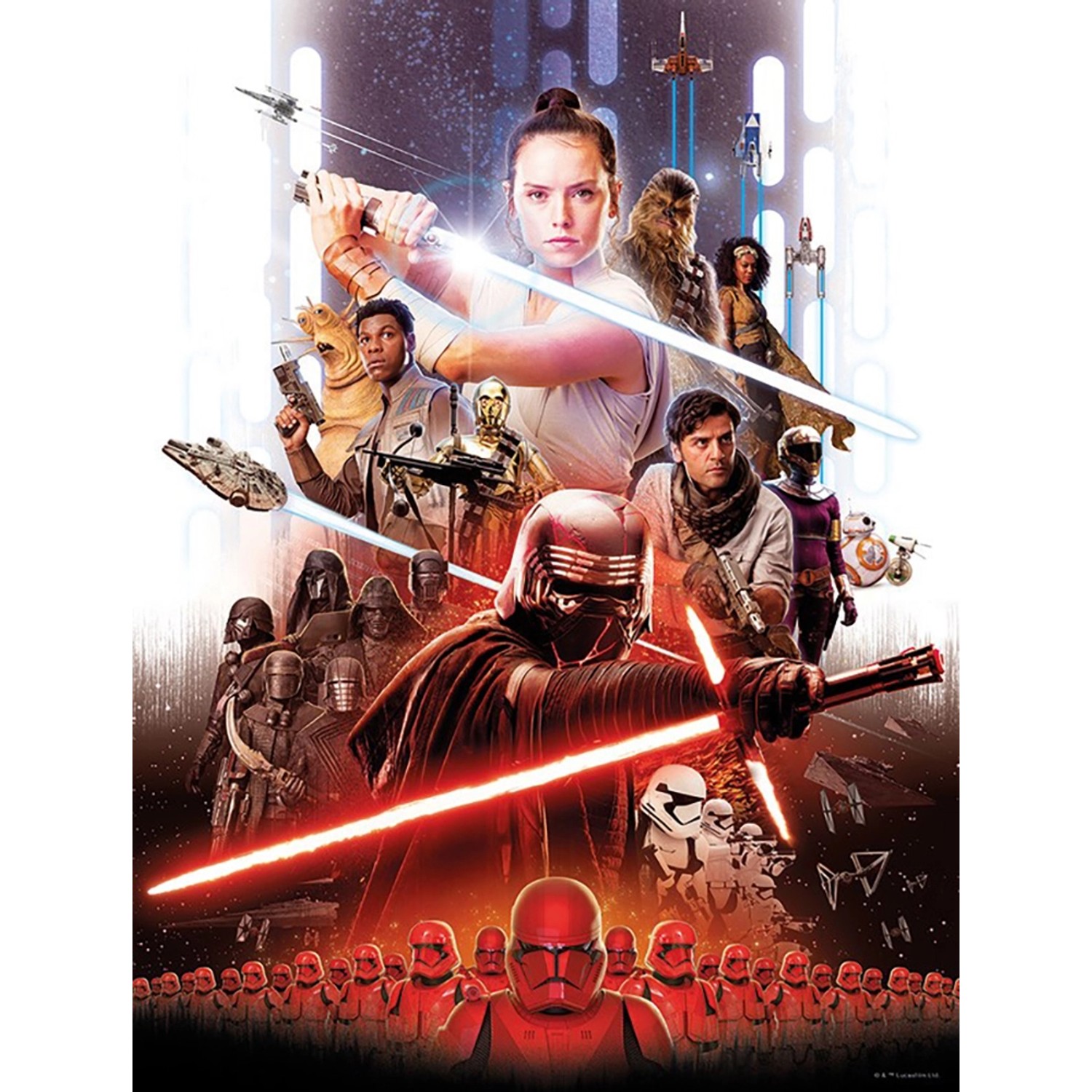 Disney Poster Star Wars Rey Schwarz-Weiß 30 x 40 cm 611673 günstig online kaufen