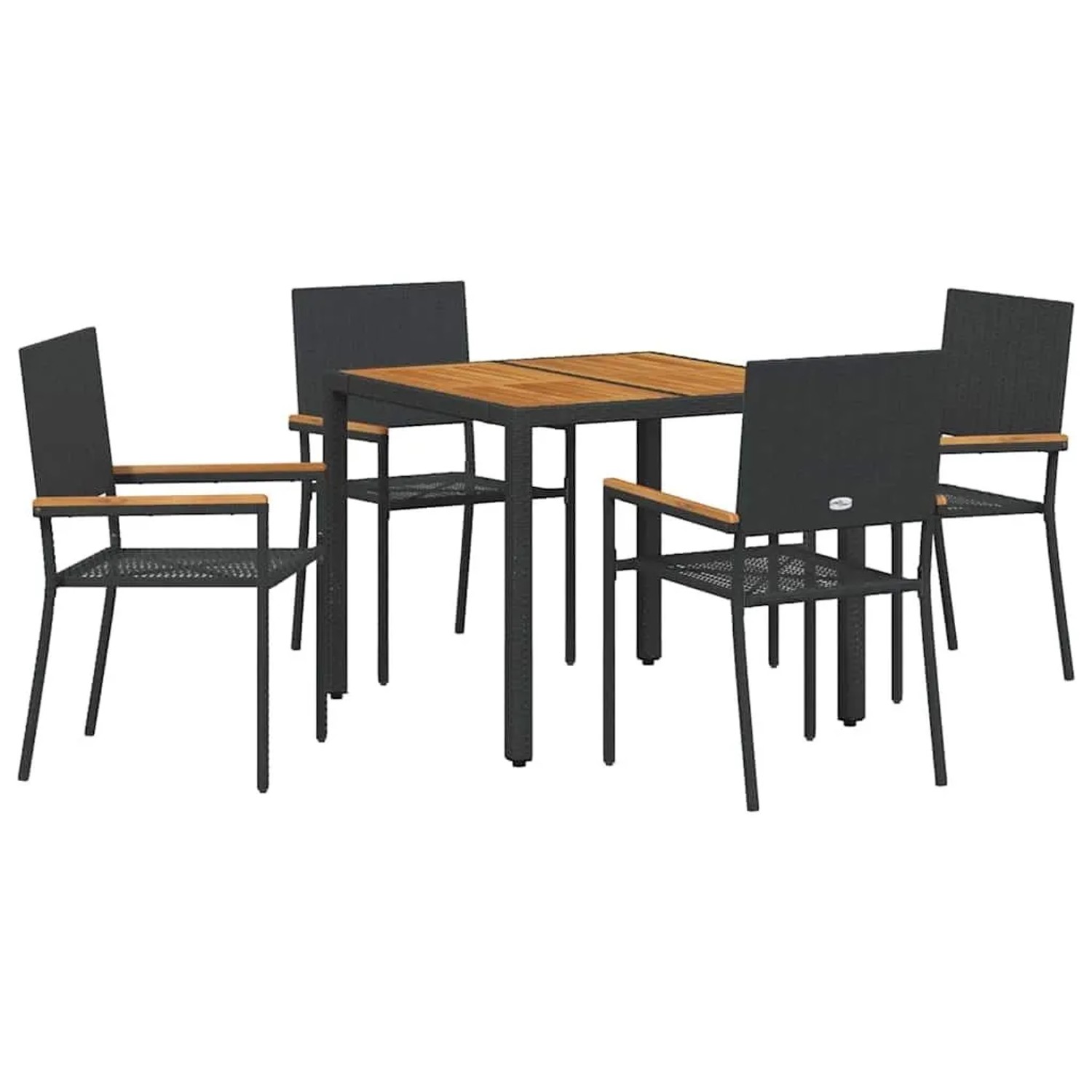 vidaXL Garten Essgruppe 5-Tlg Schwarz und Braun Poly-Rattan 3365404 günstig online kaufen