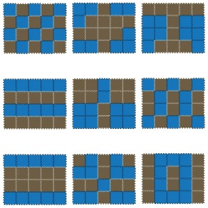 LittleTom Puzzlematte, 18-teilig, 30x30 cm, braun und dunkelblau, für Babys und Kinder.