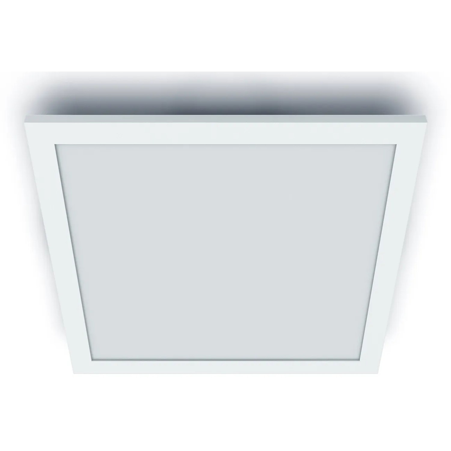 Quadratisches, weißes WiZ LED-Panel (30x30 cm) mit tunable white Funktion für smarte Beleuchtung.