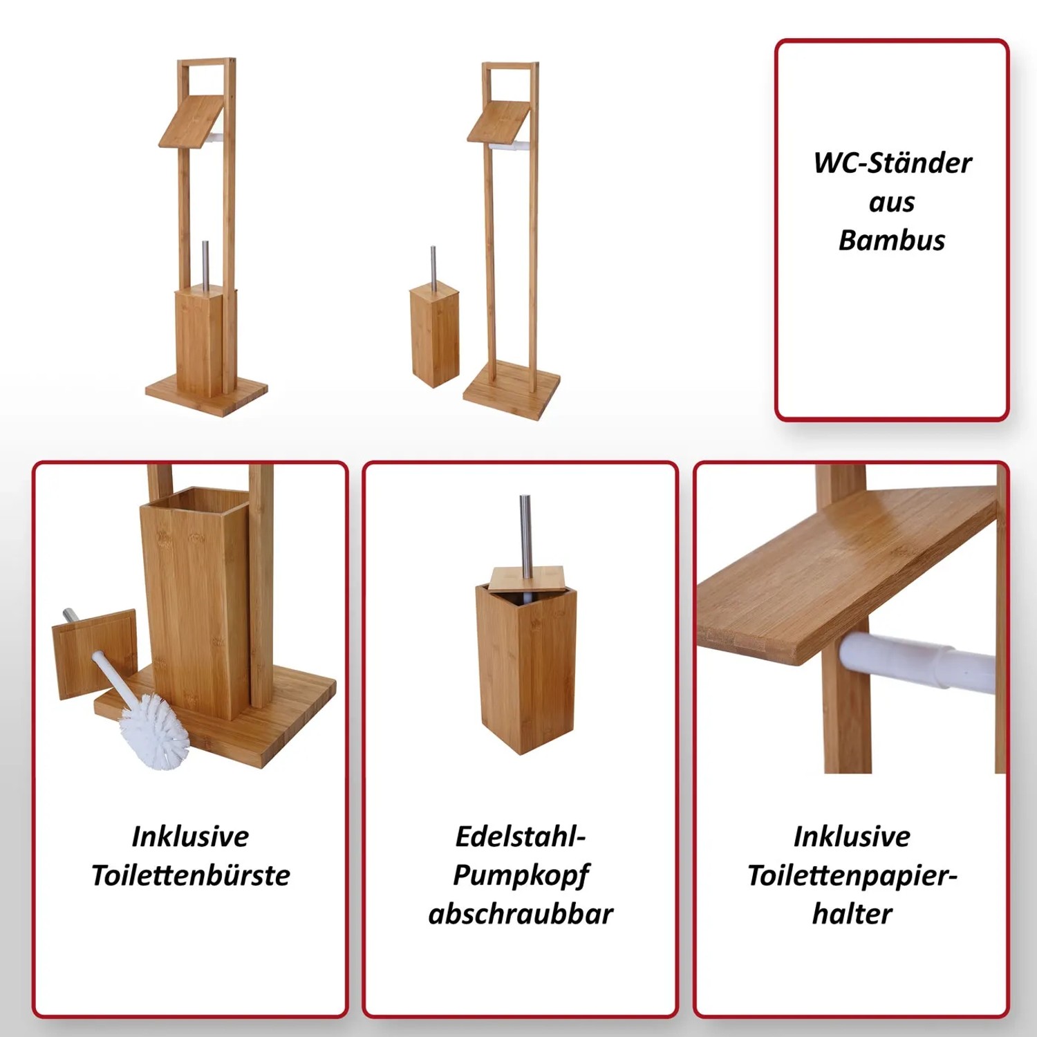 Emco Round WC-Set Chrom, Bestehend Aus Papierhalter, Bürstengarnitur