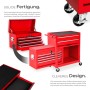 Tectake Werkzeugwagen  8 Kugelgelagerte Schubladen Mit Antirutschmatten Belastbarkeit 150 kg  69 x 33 x 110 cm Rot_3