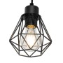 Schwarze QAZQA Stehlampe Chon mit Holz, 2-flammig, für Innenräume.