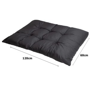Anthrazitfarbenes Palettenkissen 120x60 cm für Gartenmöbel, Sitzkissen für Paletten.
