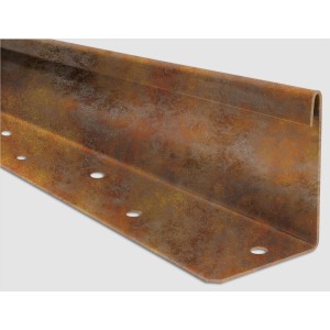 L-Rasenkante, rostbraun, 121x8cm, aus Schwarzstahl. Ideal für die Gartengestaltung.