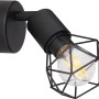 Schwarzer Globo Spot Xara I: Wandspot mit E14-Fassung und geometrischem Lampenschirm.