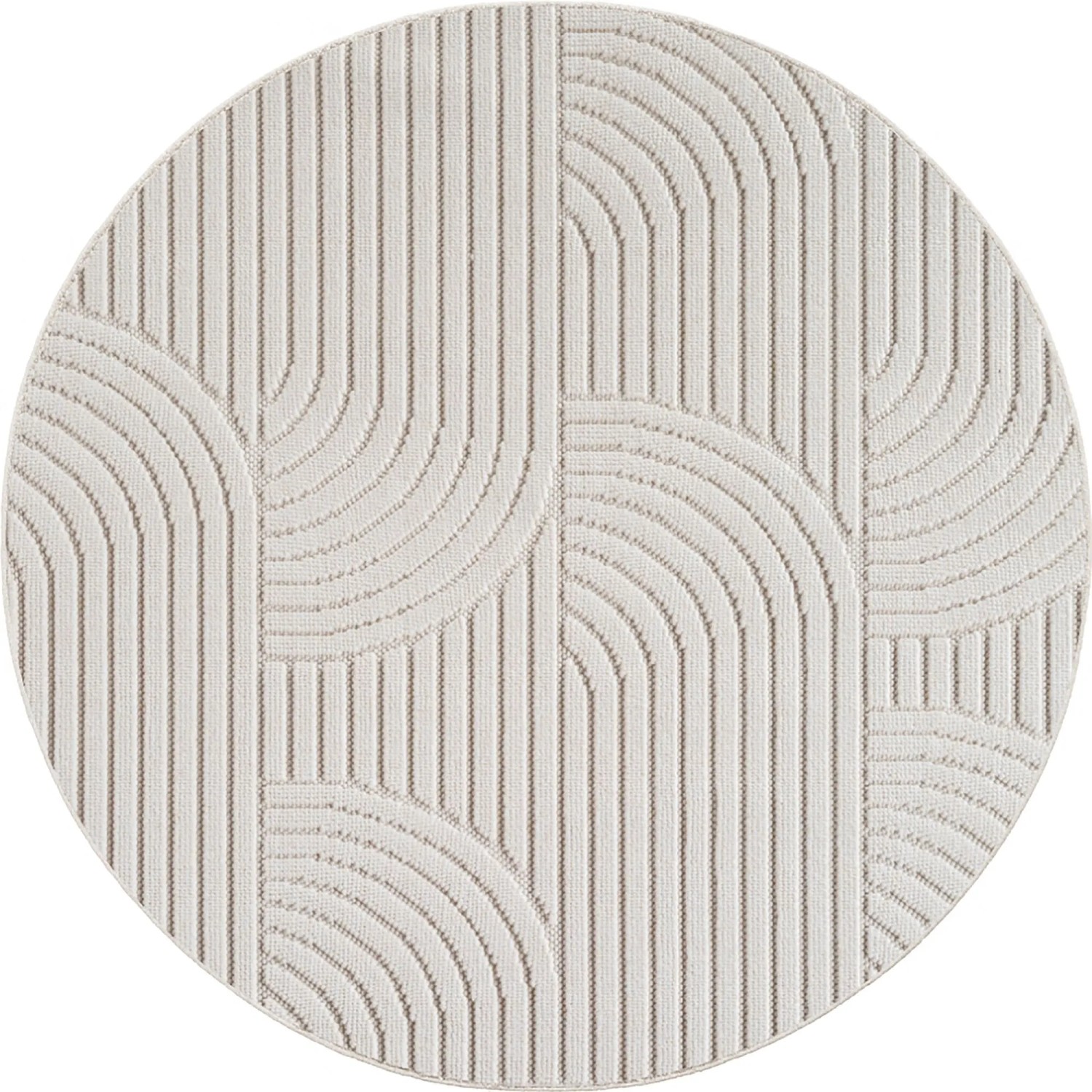Ayyildiz Flachgewebeteppich Helix 2201 Creme Ø 120 cm