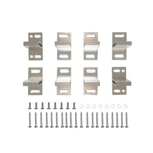 GartenLand T-Beschlag Relax 8er-Set, Aluminium silber, inkl. Schrauben für Zaunbau.