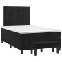 Schwarzes vidaXL Boxspringbett (120x190 cm) mit Matratze und Bank, Samtbezug.