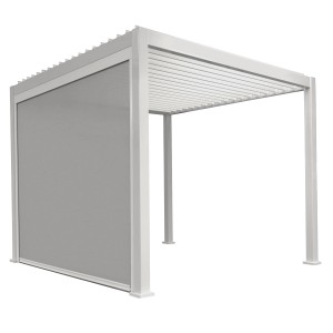 Mirador Sonnenrollo, 400x235cm, hellgrau, für Pergola. Sicht- und Sonnenschutz am Pavillon.