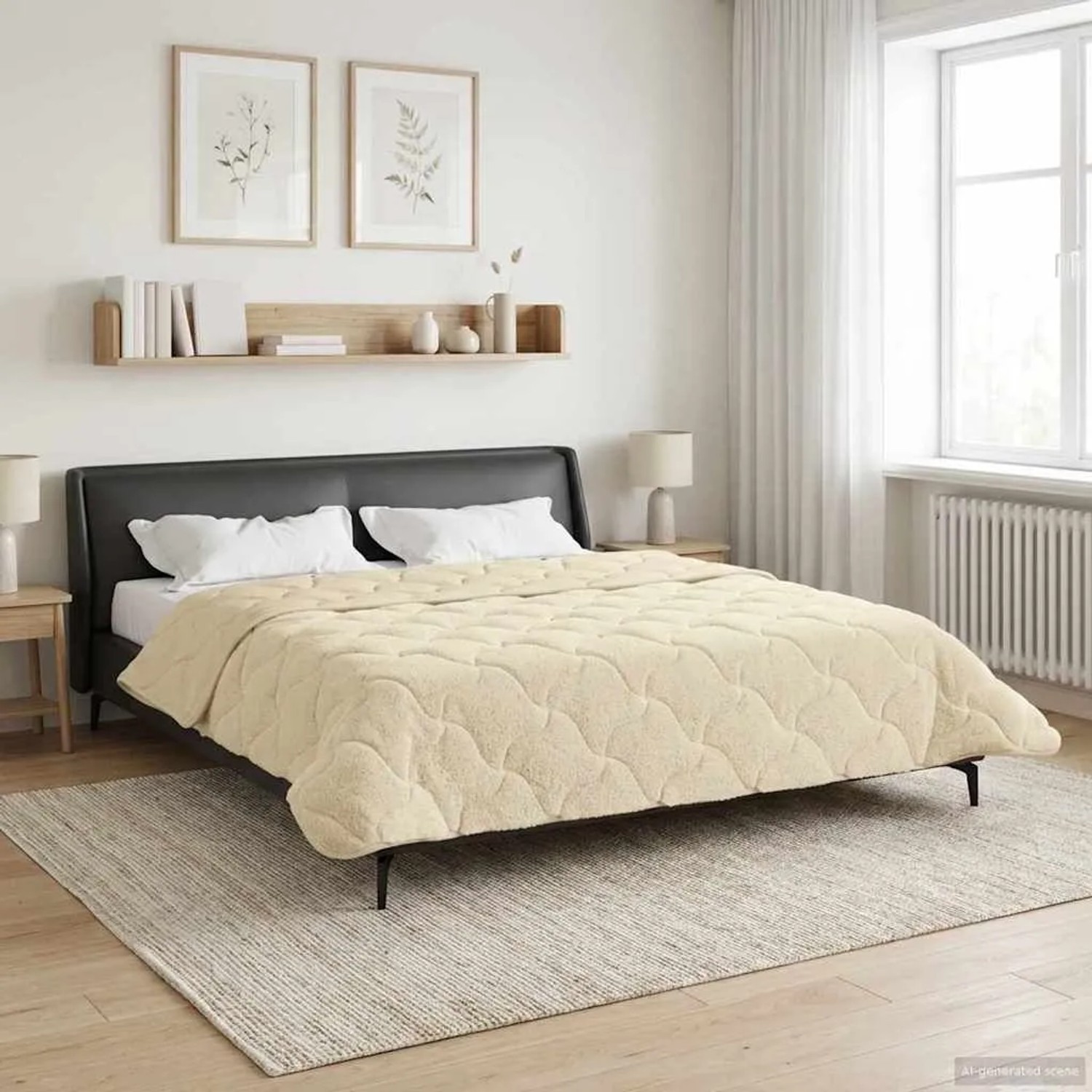 vidaXL Winterbettdecke Creme 200 x 200 cm Mikrofaser und Teddy-Fleece 42026364_4
