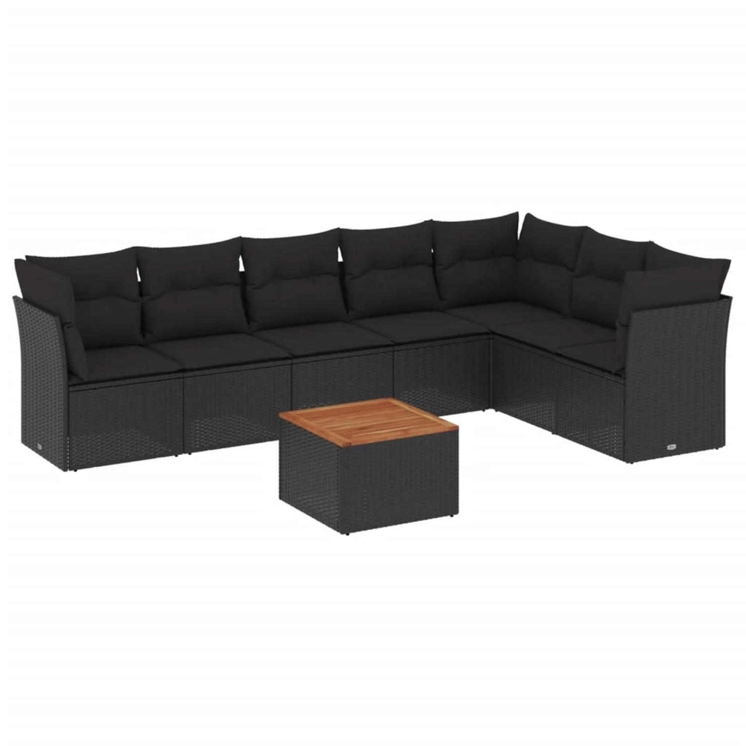 vidaXL 8-Tlg Garten-Sofagarnitur mit Kissen Schwarz Poly Rattan 3223675 günstig online kaufen