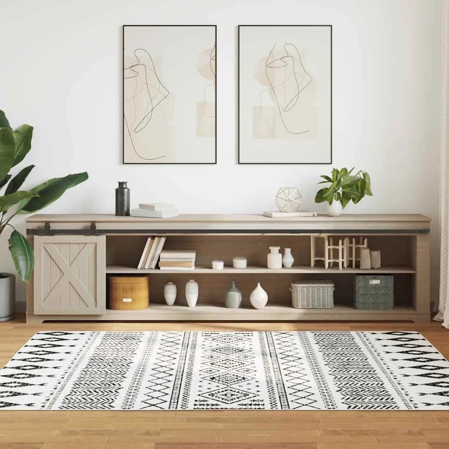 vidaXL Schiebetürbeschlag Set 244cm, Karbonstahl, für Schranktüren im Wohnraum.