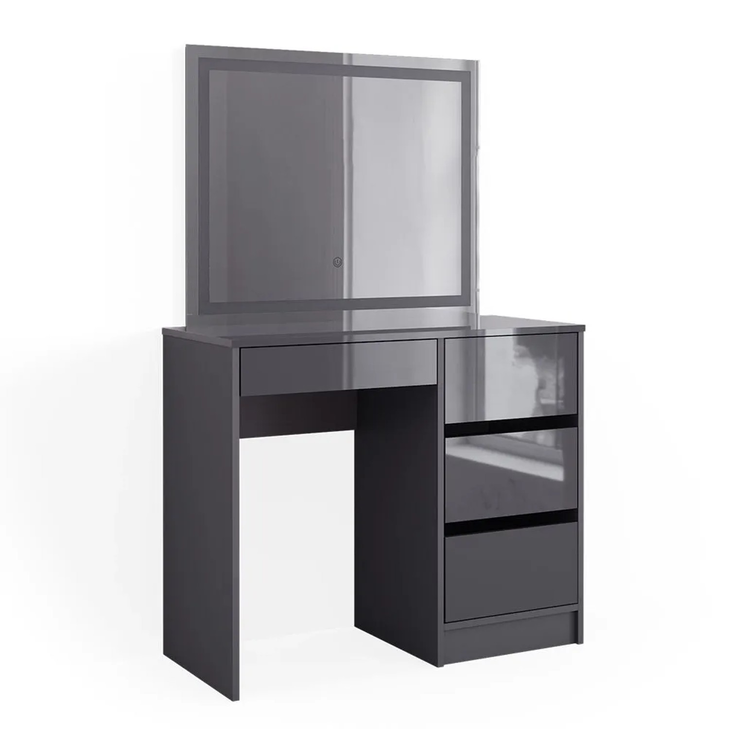 Vicco Schminktisch Sherry Anthrazit 90 x 140 mit LED-Spiegel