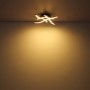 Moderne LED Deckenleuchte Evita, 43 cm, in Schwarz/Holzoptik mit warmweißem Licht.