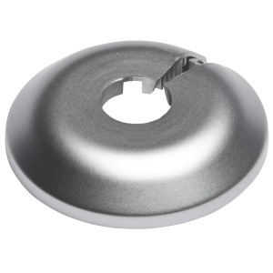 OBI Heizkörperrosette, 50 mm, Chrom Matt, für Laminat und Parkett, Detailansicht.