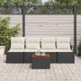 vidaXL Garten-Sofa-Set, 5-teilig, schwarz/weiß, mit Tisch und Sitzkissen. Gartenmöbel für 4 Personen.