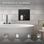Eingebaute, schwarze LuxeBath Wandnische aus Edelstahl, 30x30 cm, mit Shampoo und Rasierer.
