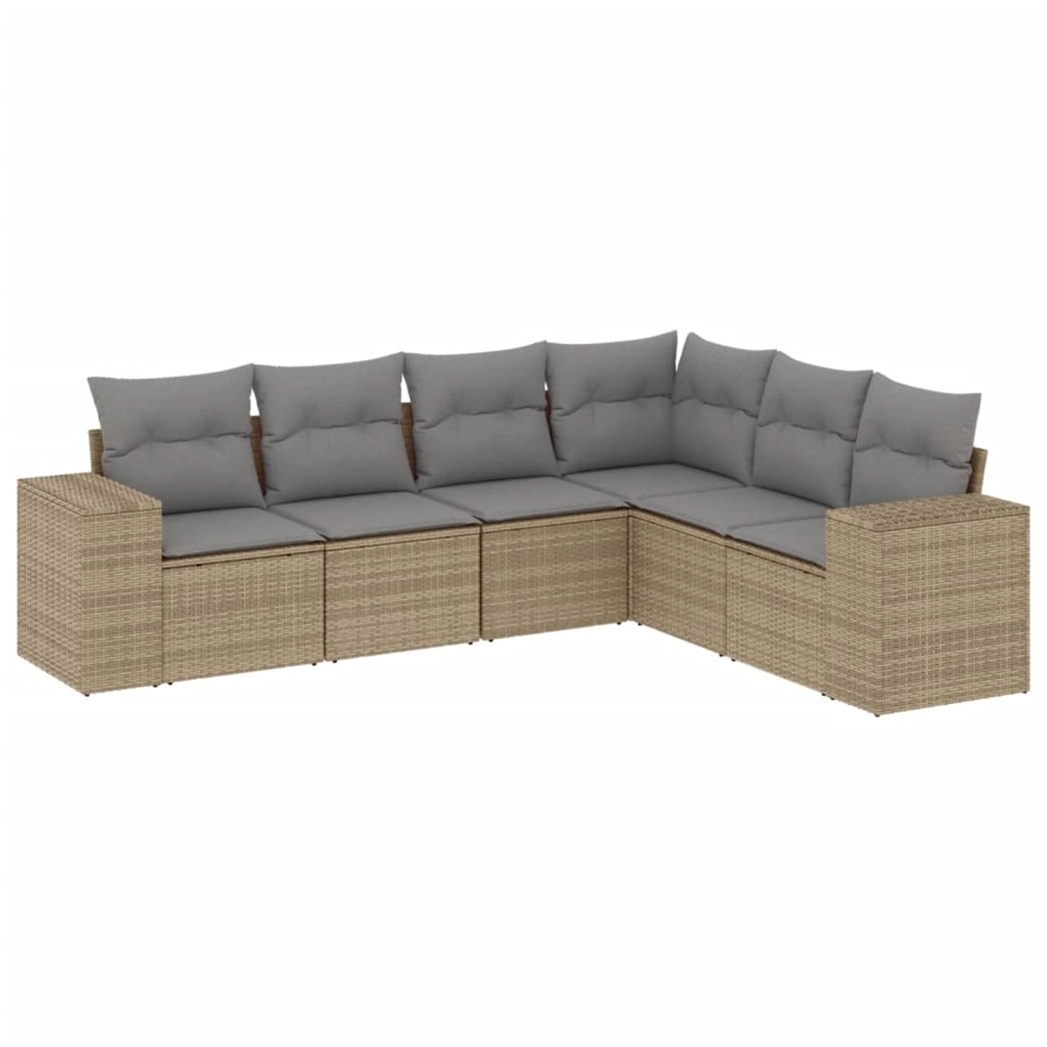 vidaXL 6-Tlg Garten-Sofagarnitur mit Kissen Beige Poly Rattan 3254946 günstig online kaufen