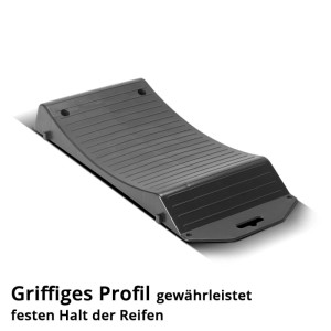 STAHLWERK Reifenschoner Standplatte, schwarz, aus robustem HDPE-Kunststoff mit griffigem Profil für Pkw.