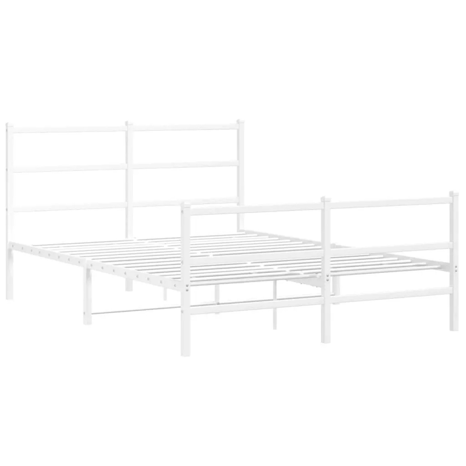 vidaXL Bettgestell mit Kopf- und Fußteil Metall Weiß 135x190 cm 355431 günstig online kaufen