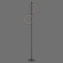 Schwarze Design-Stehlampe Just Light Mini Ritus mit zwei runden LED-Leuchten.