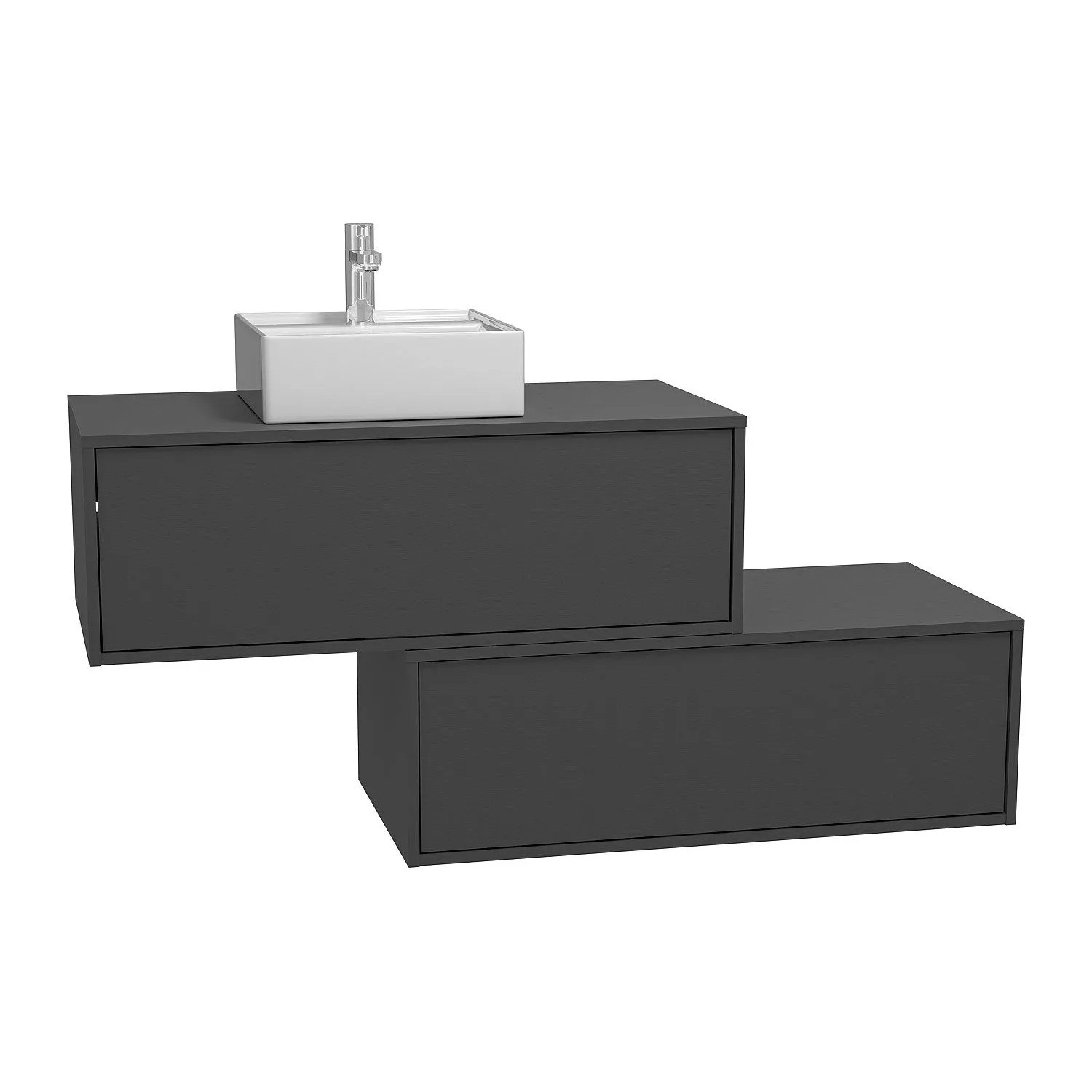 Vente-unique Einzelwaschtisch Teana Anthrazitgrau 94 cm