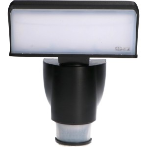 Schwarzer LED-Außenstrahler Hanoi mit Bewegungsmelder für den Außenbereich.