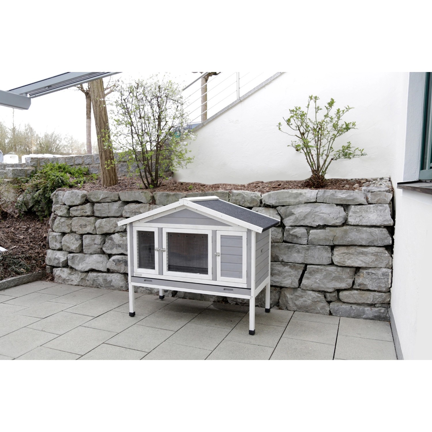 Kerbl Kleintierstall 4-Season Superior 110 cm x 130 cm x 66 cm Grau ...