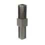 Schwarzer XD-Rohrverbinder, gerade, für 20 mm Rohre zur Verbindung von Vierkantrohren.
