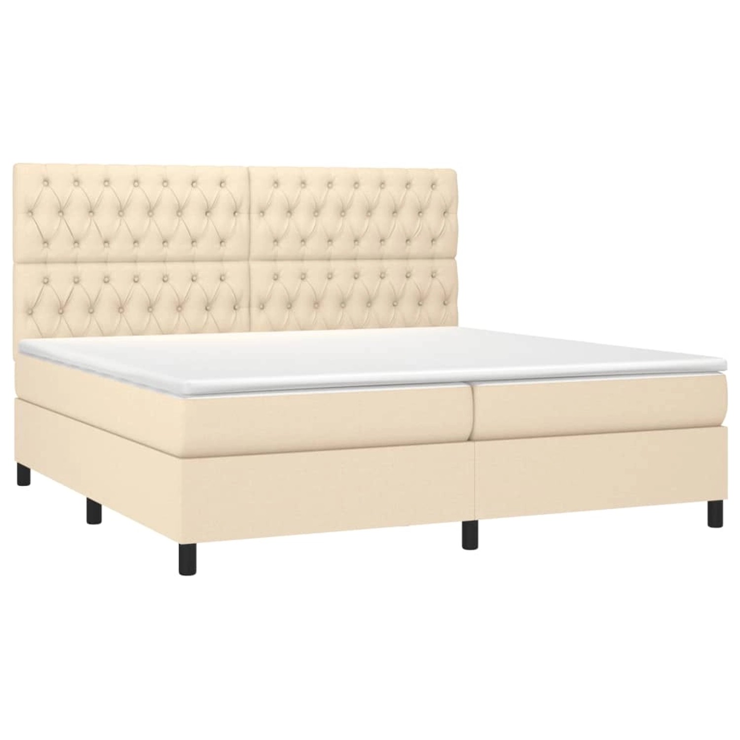 vidaXL Boxspringbett mit Matratze & LED Creme 200x200 cm Stoff 3135146 günstig online kaufen