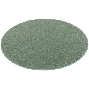 Runder, mintgrüner Snapstyle Hochflor Teppich Cottage, weicher Velours.