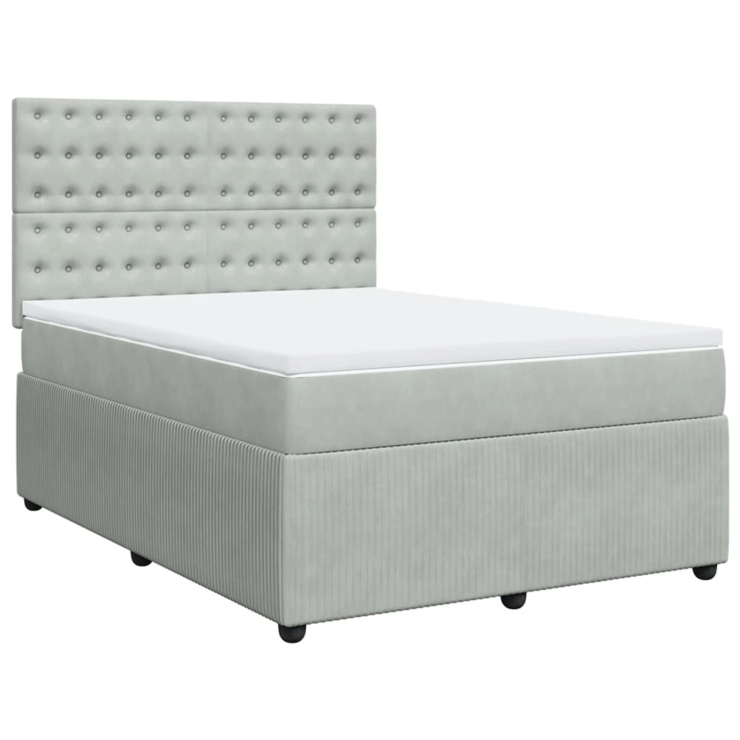 vidaXL Boxspringbett mit Matratze Hellgrau 160x200 cm Samt2098801 günstig online kaufen