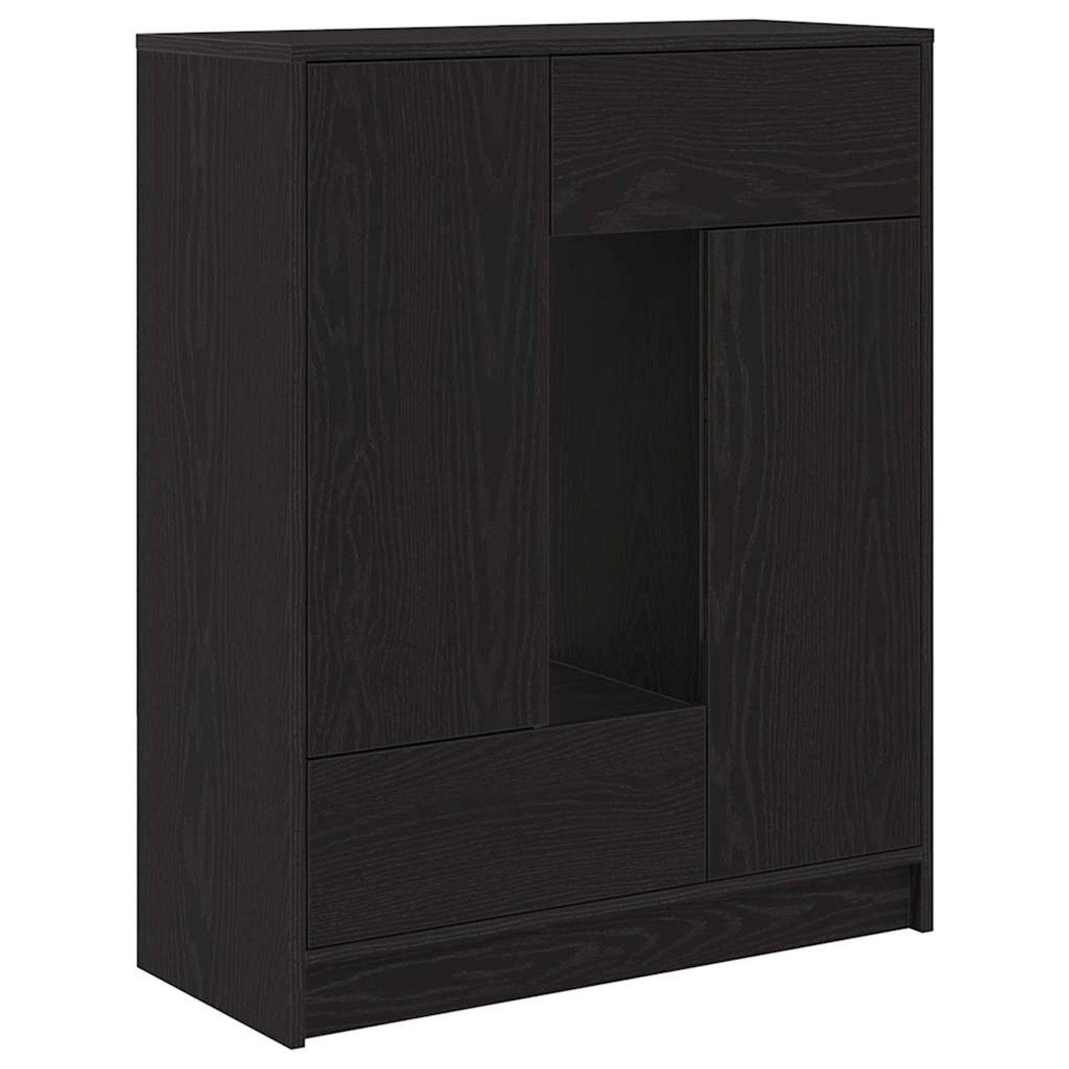 vidaXL Sideboard mit Schubladen Türen Schwarz Eichen-Optik 73x31x90 cm 8618 günstig online kaufen