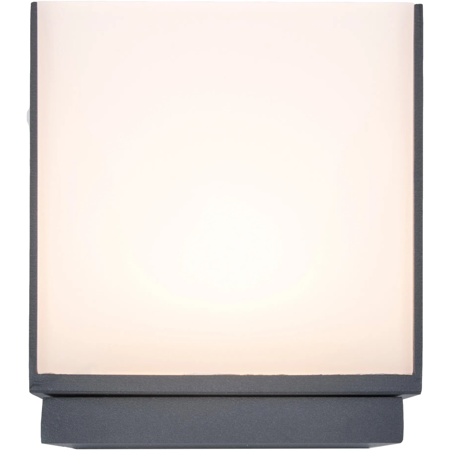 Moderne Lutec LED-Außenwandleuchte Cuba in Anthrazit mit warmweißem Licht.
